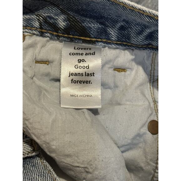 Pacsun High-Rise Straight Black Distressed Butterfly Jeans Girls Size 25 - Picture 5 of 7